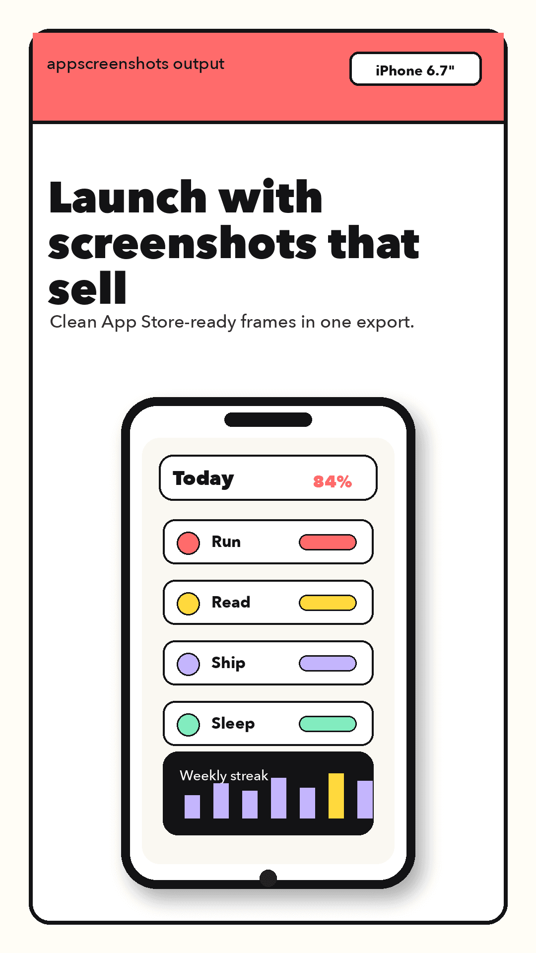 Generated App Store screenshot for a habit tracking app